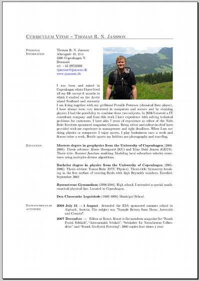 cv. Using the template resume layout template. cv. Using the template